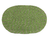 Kuber Industries Cotton Oval Door Mat for Porch/Kitchen/Bathroom/Laundry Room,(Green) 54KM3952